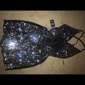 Express sexy party sequin velvet dress